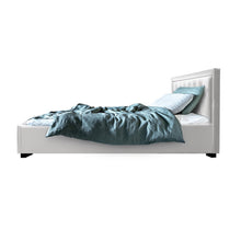 Load image into Gallery viewer, Artiss Tiyo Bed Frame PU Leather Gas Lift Storage - White King Single

