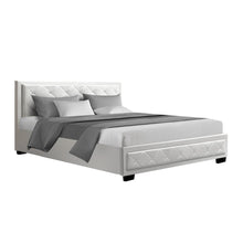 Load image into Gallery viewer, Artiss Tiyo Bed Frame PU Leather Gas Lift Storage - White Queen
