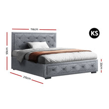 Load image into Gallery viewer, Artiss Bed Frame King Single Size Gas Lift Mattress Base with Storage Fabric
