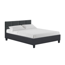 Load image into Gallery viewer, Artiss Tino Bed Frame Double Size Charcoal Fabric
