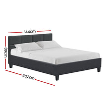 Load image into Gallery viewer, Artiss Tino Bed Frame Double Size Charcoal Fabric
