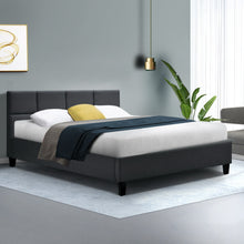 Load image into Gallery viewer, Artiss Tino Bed Frame Double Size Charcoal Fabric
