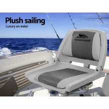 Load image into Gallery viewer, Set of 2 Folding Swivel Boat Seats - Grey &amp; Charcoal
