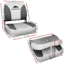 Load image into Gallery viewer, Set of 2 Folding Swivel Boat Seats - Grey
