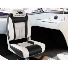 Load image into Gallery viewer, Seamanship Set of 2 Folding Swivel Boat Seats - Grey &amp; Black
