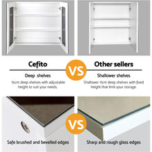 Load image into Gallery viewer, Cefito Bathroom Vanity Mirror with Storage Cabinet - White
