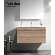 Load image into Gallery viewer, 900mm Bathroom Vanity Cabinet Wash Basin Wall Mounted - Oak White
