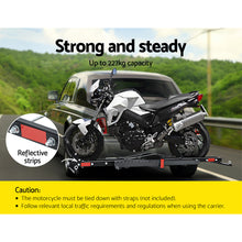 Load image into Gallery viewer, Giantz Motorcycle Carrier 2 Arms Rack Ramp Motorbike Dirt Bike 2&quot;Hitch Towbar
