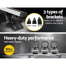 Load image into Gallery viewer, Universal Car Roof Rack 1450mm Cross Bars Aluminium Silver Adjustable Brackets Carrier 90kg
