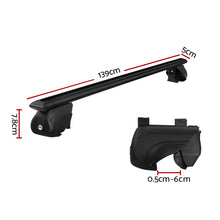 Load image into Gallery viewer, Universal Car Roof Rack Aluminium Cross Bars Adjustable 126cm Black Upgraded
