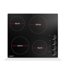 Load image into Gallery viewer, 60cm Electric 4 Zone Knobs Control Ceramic Cooktop
