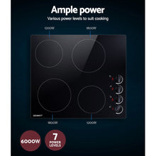 Load image into Gallery viewer, 60cm Electric 4 Zone Knobs Control Ceramic Cooktop
