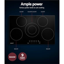 Load image into Gallery viewer, 90cm Ceramic Electric 5 Burner Stove Hob Touch Control 6-Zones Cooktop
