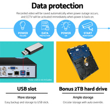 Load image into Gallery viewer, UL-Tech CCTV Security System 2TB 4CH DVR 1080P 2 Camera Sets
