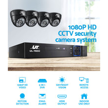 Load image into Gallery viewer, UL-tech CCTV Security Home Camera System DVR 1080P Day Night 2MP IP 4 Dome Cameras 1TB Hard disk
