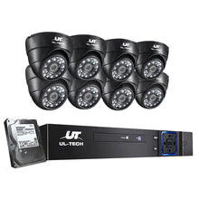 Load image into Gallery viewer, UL-tech CCTV 8 Dome Cameras Home Security System 8CH DVR 1080P 1TB IP Day Night
