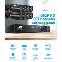Load image into Gallery viewer, UL-tech CCTV Camera Home Security System 8CH DVR 1080P 1TB Hard Drive Outdoor
