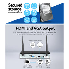 Load image into Gallery viewer, UL-tech Security Camera Wireless Home CCTV System 8CH NVR 1TB Outdoor 3MP
