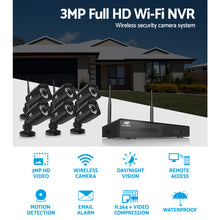 Load image into Gallery viewer, UL-TECH 3MP 8CH NVR Wireless 6 Security Cameras Set
