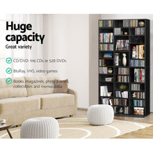 Load image into Gallery viewer, Adjustable Book CD Storage Shelf Rack Unit - Black
