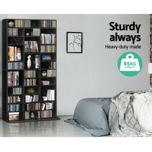 Load image into Gallery viewer, Adjustable Book CD Storage Shelf Rack Unit - Black
