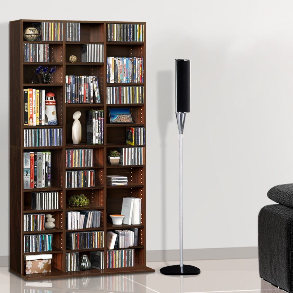 Adjustable Book CD Storage Shelf Rack Unit - Expresso