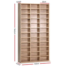 Load image into Gallery viewer, Artiss 528 DVD 1116 CD Storage Shelf Media Rack Stand Cupboard Book Unit Oak
