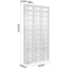 Load image into Gallery viewer, Adjustable Book CD Storage Shelf Unit - White
