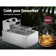 Load image into Gallery viewer, Devanti Commercial Electric Single Deep Fryer - Silver
