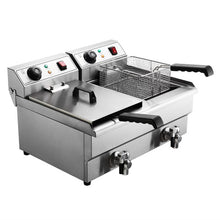 Load image into Gallery viewer, Devanti Commercial Electric Deep Fryer Twin Frying Basket Chip Cooker Countertop
