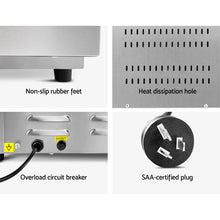 Load image into Gallery viewer, Devanti 3000W Electric Griddle Hot Plate - Stainless Steel
