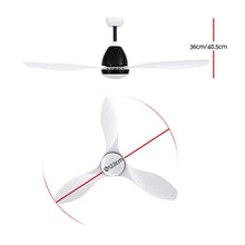 Load image into Gallery viewer, 48&#39;&#39; Ceiling Fan with Remote Control - White 3 Blades 1300mm
