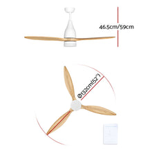 Load image into Gallery viewer, Devanti 52'' Ceiling Fan LED Light Remote Control Wooden Blades Timer 1300mm
