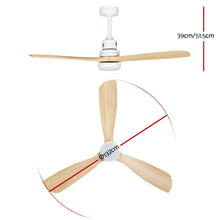 Load image into Gallery viewer, Devanti 52'' Ceiling Fan LED Light Remote Control Wooden Blades Timer Fans
