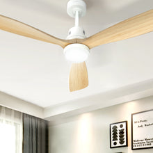 Load image into Gallery viewer, Devanti 52'' Ceiling Fan LED Light Remote Control Wooden Blades Timer Fans
