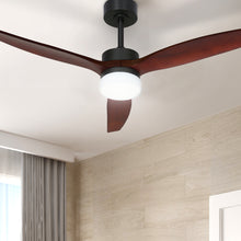 Load image into Gallery viewer, Devanti 52'' Ceiling Fan LED Light Remote Control Wooden Blades Dark Wood Fans
