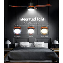 Load image into Gallery viewer, Devanti 52'' Ceiling Fan LED Light Remote Control Wooden Blades Dark Wood Fans
