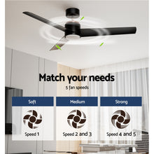 Load image into Gallery viewer, Devanti 52'' Ceiling Fan DC Motor w/Light w/Remote - Black
