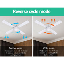 Load image into Gallery viewer, Devanti 52'' Ceiling Fan w/Light w/Remote Timer - White

