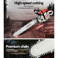 Load image into Gallery viewer, Giantz Chainsaw Petrol 88CC 24" Bar Commercial E-Start Pruning Chain Saw,Giantz Chainsaw Petrol 88CC 24" Bar Commercial E-Start Pruning Chain Saw 6.8HP
