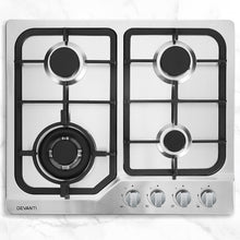 Load image into Gallery viewer, Devanti Gas Cooktop 60cm Gas Stove Cooker 4 Burner Cook Top Konbs NG LPG Steel
