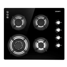 Load image into Gallery viewer, Devanti Gas Cooktop 60cm 4 Burner Glass Cook Top Cooker Stove Hob NG LPG Black
