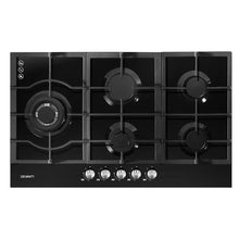 Load image into Gallery viewer, Devanti Gas Cooktop 90cm 5 Burner Stove Hob Cooker Kitchen NG LPG Black Glass
