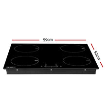 Load image into Gallery viewer, Devanti Electric Induction Cooktop 60cm Ceramic 4 Zones Stove Cook Top Hot Plate
