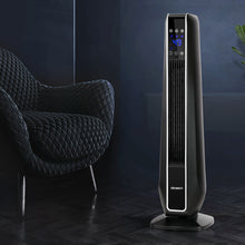Load image into Gallery viewer, Devanti Electric Ceramic Tower Fan Heater Portable Oscillating Remote Control 2400W Black
