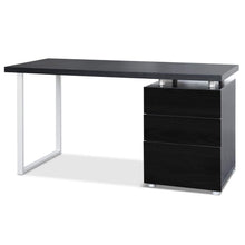 Load image into Gallery viewer, Simple and Practical Metal Desk with 3 Drawers - Black
