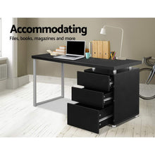 Load image into Gallery viewer, Simple and Practical Metal Desk with 3 Drawers - Black

