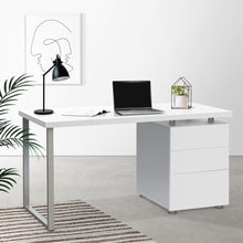 Load image into Gallery viewer, Artiss Metal Desk with 3 Drawers - White
