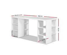 Load image into Gallery viewer, 3 Level Desk with Storage &amp; Bookshelf - White
