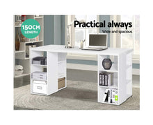 Load image into Gallery viewer, 3 Level Desk with Storage &amp; Bookshelf - White
